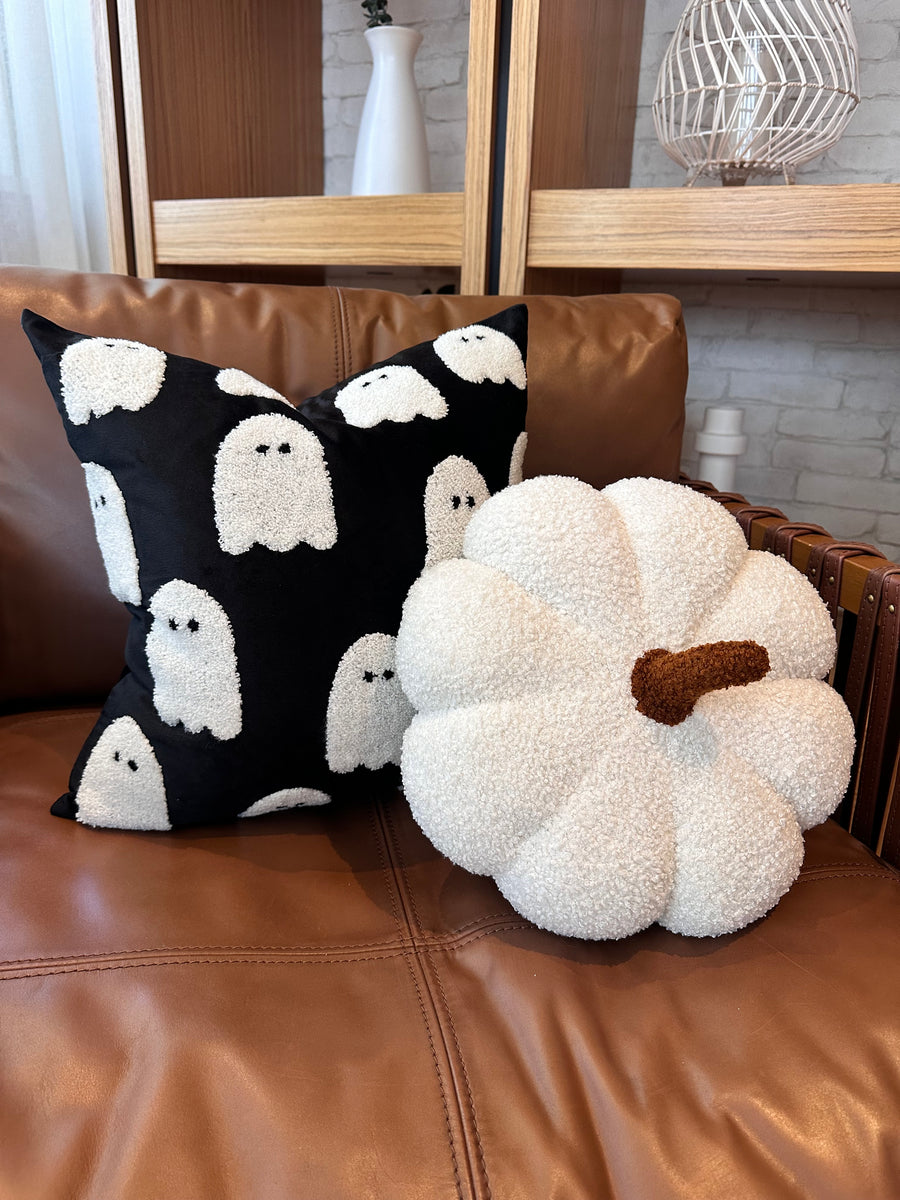 11” Jumbo Sherpa Ivory Pumpkin Pillow – Busa Designs
