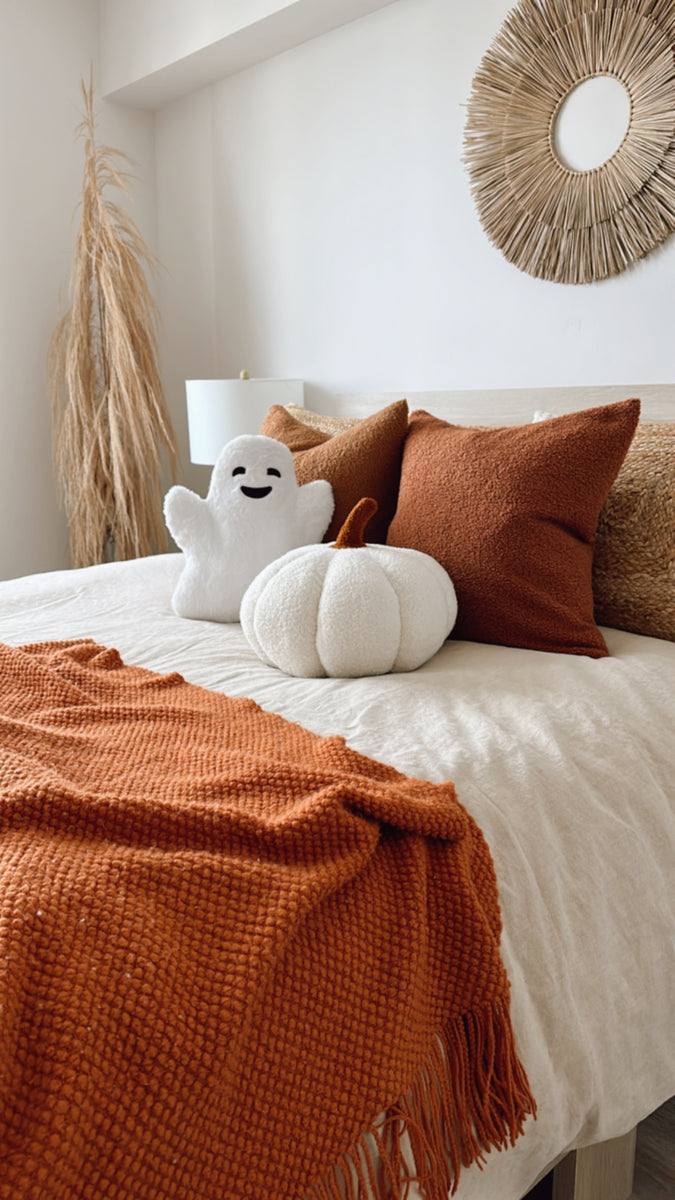 11” Jumbo Sherpa Ivory Pumpkin Pillow – Busa Designs