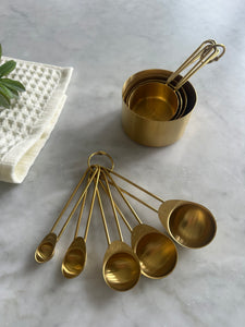 Solid Gold Measuring Cups & Spoons, Set of 8