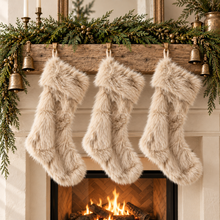 Load image into Gallery viewer, Beige Faux Fur Stocking