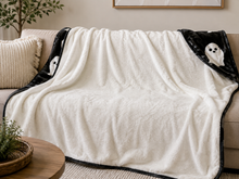 Load image into Gallery viewer, Soft Ghost Throw Blanket – Black &amp; White, 50” x 60”