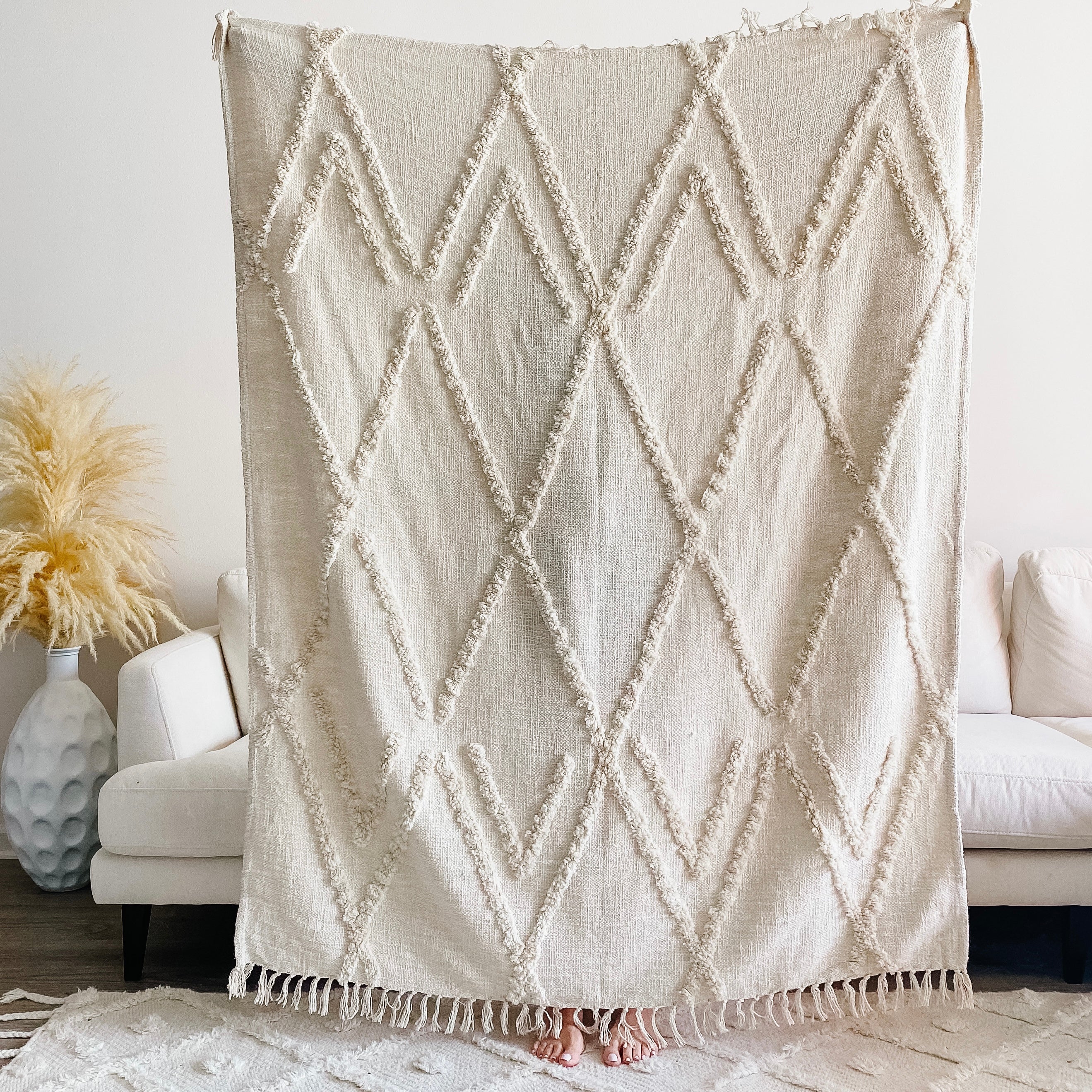 Boho fringe throw blanket sale