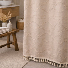 Load image into Gallery viewer, Valencia Tufted Beige Shower Curtain