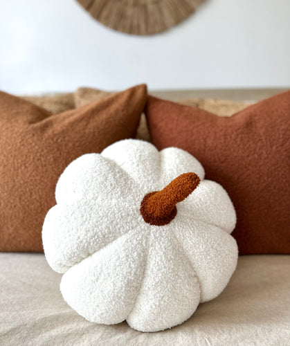 Jumbo Sherpa Cream Pumpkin Pillow