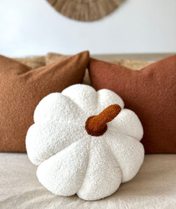 Jumbo Sherpa Cream Pumpkin Pillow