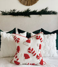 Load image into Gallery viewer, Candy Cane &amp; Santa Hat Pillow Cover