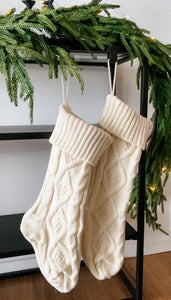 Diamond Knitted Christmas Stocking