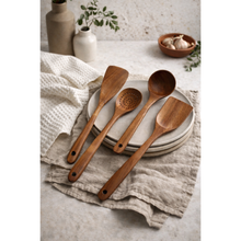 Load image into Gallery viewer, Teak Wooden Utensils, Set of 4