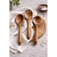 Load image into Gallery viewer, Tulum Teak Wooden Salad Serving Set - 3 Piece