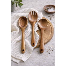Load image into Gallery viewer, Tulum Teak Wooden Salad Serving Set - 3 Piece