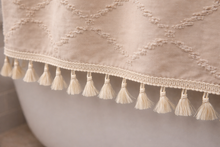 Load image into Gallery viewer, Valencia Tufted Beige Shower Curtain