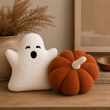Load image into Gallery viewer, Sherpa Pumpkin &amp; Ghost Pillow Set