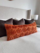 Load image into Gallery viewer, Oversized Burnt Orange Pumpkin Lumbar Pillow Cover 14x36”