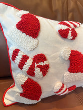 Load image into Gallery viewer, Candy Cane &amp; Santa Hat Lumbar Pillow Cover