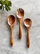 Load image into Gallery viewer, Teak Wooden Salad Spoons, Set of 3