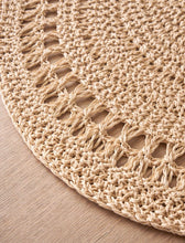 Load image into Gallery viewer, Handcrafted Natural Jute Placemat | 15” Round Scalloped Woven Placemat