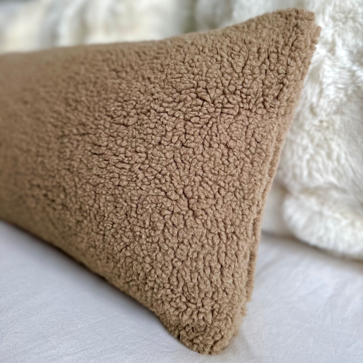 Burlington Oversized Lumbar Pillow Cover | Extra Long Taupe Pillow Busa ...