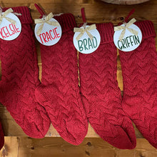 Load image into Gallery viewer, Red Knitted Christmas Stocking